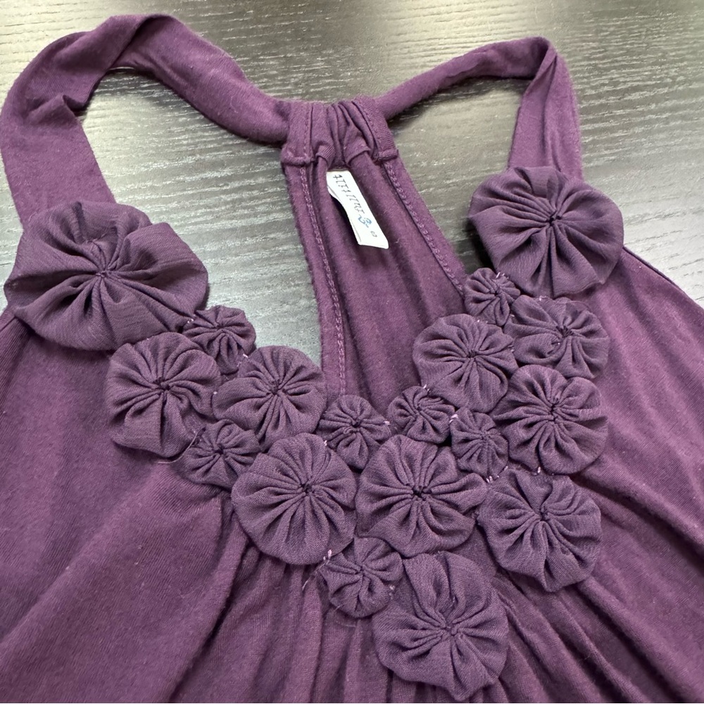 Grape Plum Deep Purple sleeveless tank Small Rayon